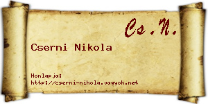 Cserni Nikola névjegykártya